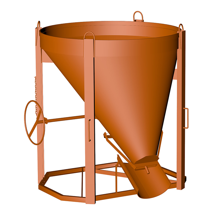 Pojemnik do betonu z wylewem skośnym