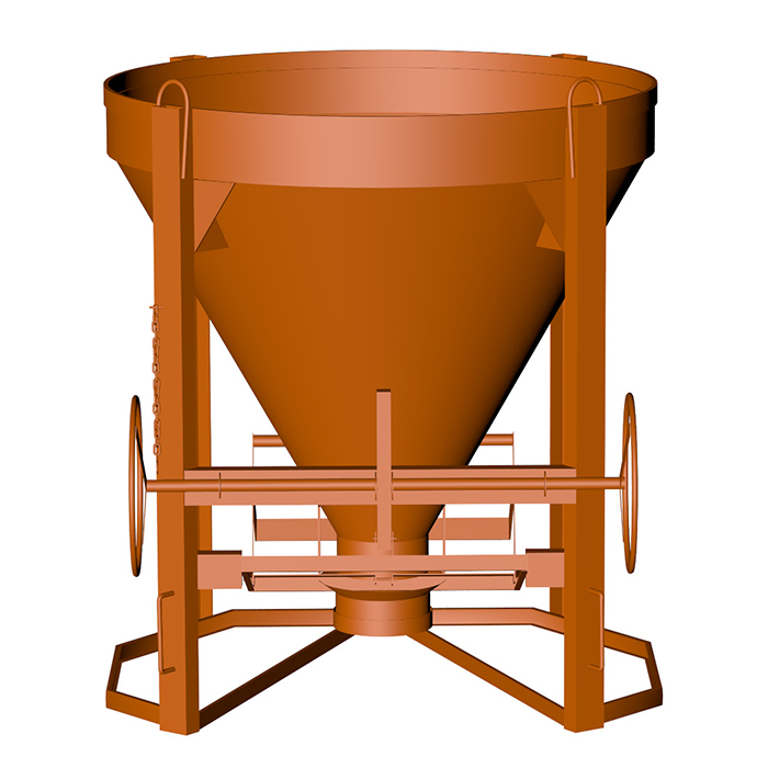 Pojemnik do betonu z wylewem prostym