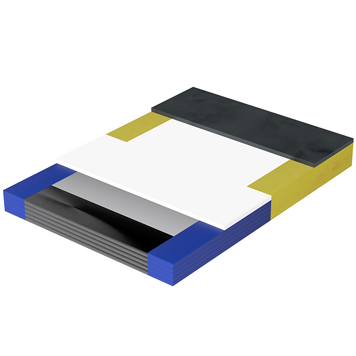 Reinforced slide elastomeric washer of B1EG type